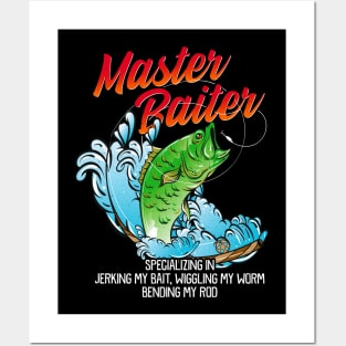 Master Baiter Fishing Humor Fisherman Tournaments Posters and Art